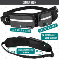 PetAmi Hands Free Dog Leash with Waist Running Belt Bag, Single – Essentials for Dogs - 1 Leash / Charcoal Grey - image 2