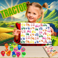 Car and truck stampers for kids, 12 pre-inked stamps in different vehicle designs and colors - view 12