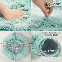 AUOON Cat Tunnel Bed for Indoor Cats - Circle Peekaboo Cat Cave with Washable Mat for Indoor Cats Kitten Kitty Puppy Rabbit Ferret (Purple)