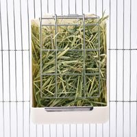 CalPalmy Hay Feeder for Rabbits, Guinea Pigs, and Chinchillas - 5 1/2" x 3" x 7 3/8" (2-Pack) / White+White - image 3