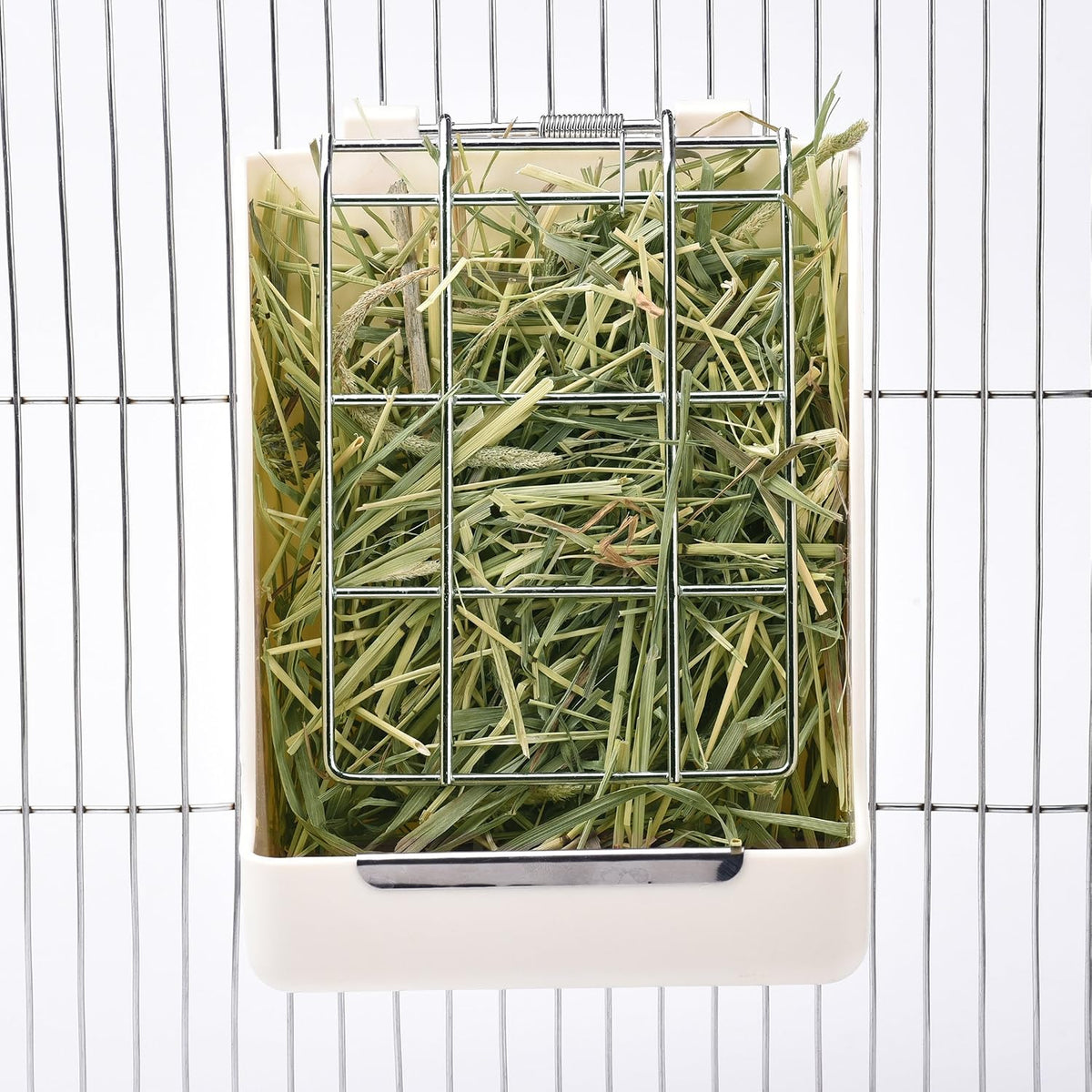 CalPalmy Hay Feeder for Rabbits, Guinea Pigs, and Chinchillas - 5 1/2" x 3" x 7 3/8" (2-Pack) / White+White - image 3