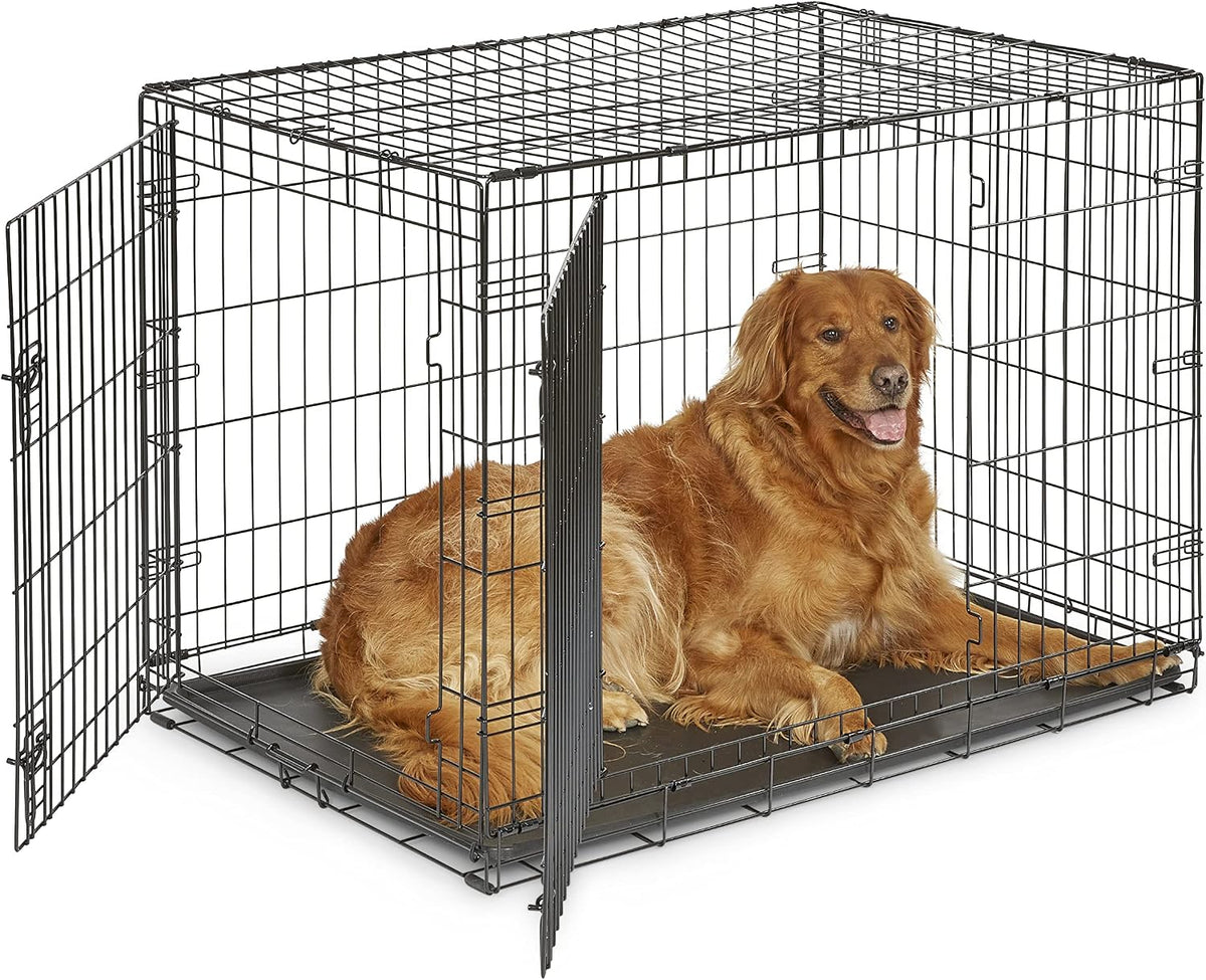 New World by Midwest 42-Inch Single Door Crate, for Large Breeds - Double Door - Black / Large (42"L)