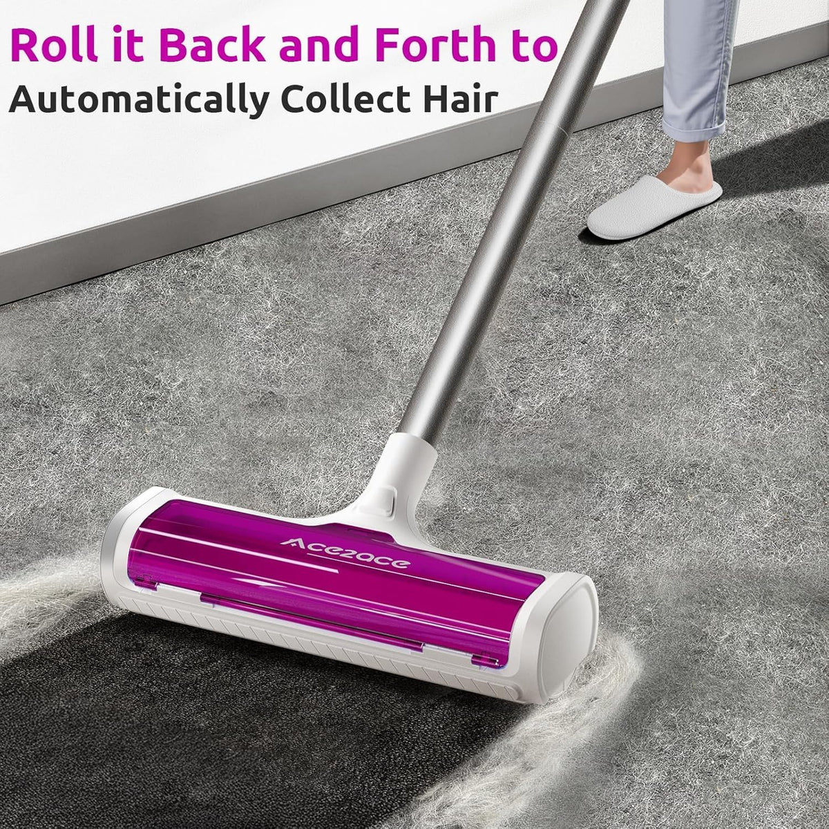 ACE2ACE A3 Pro Carpet Roller for Pet Hair - Magenta - image 2