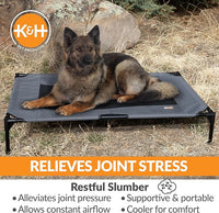 K&H Pet Products Outdoor Elevated Dog Cot, Breathable Cooling Elevated Cot Hammock Pet Bed for XL Dogs, Washable Mesh Cover, Raised Metal Frame, Collapsible, Portable - Extra-Large 50 X 32 Charcoal