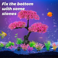 Ameliade Pink Artificial Plastic Tree Aquarium Plants Decor Set - image 4