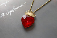 Descendants 5 Crown and Red Heart Necklace Gold Tiara Jewelry Set - image 4