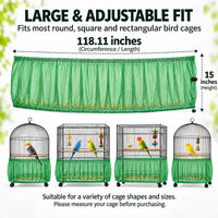 Bird Cage Net Cover Seed Catcher - Green / 118 x 15 Inch/ 300 x 37 cm - image 2