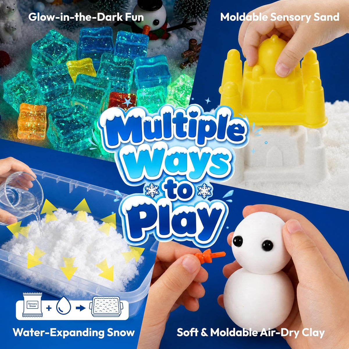 JOVA Klever Kits Construction Sensory Bin for kids Glow - Snow - image 3
