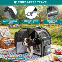PetAmi Expandable Dog Cat Backpack Carrier, Airline Approved - 12.5"L x 10.2"W x 16.3"H / Gray - image 4