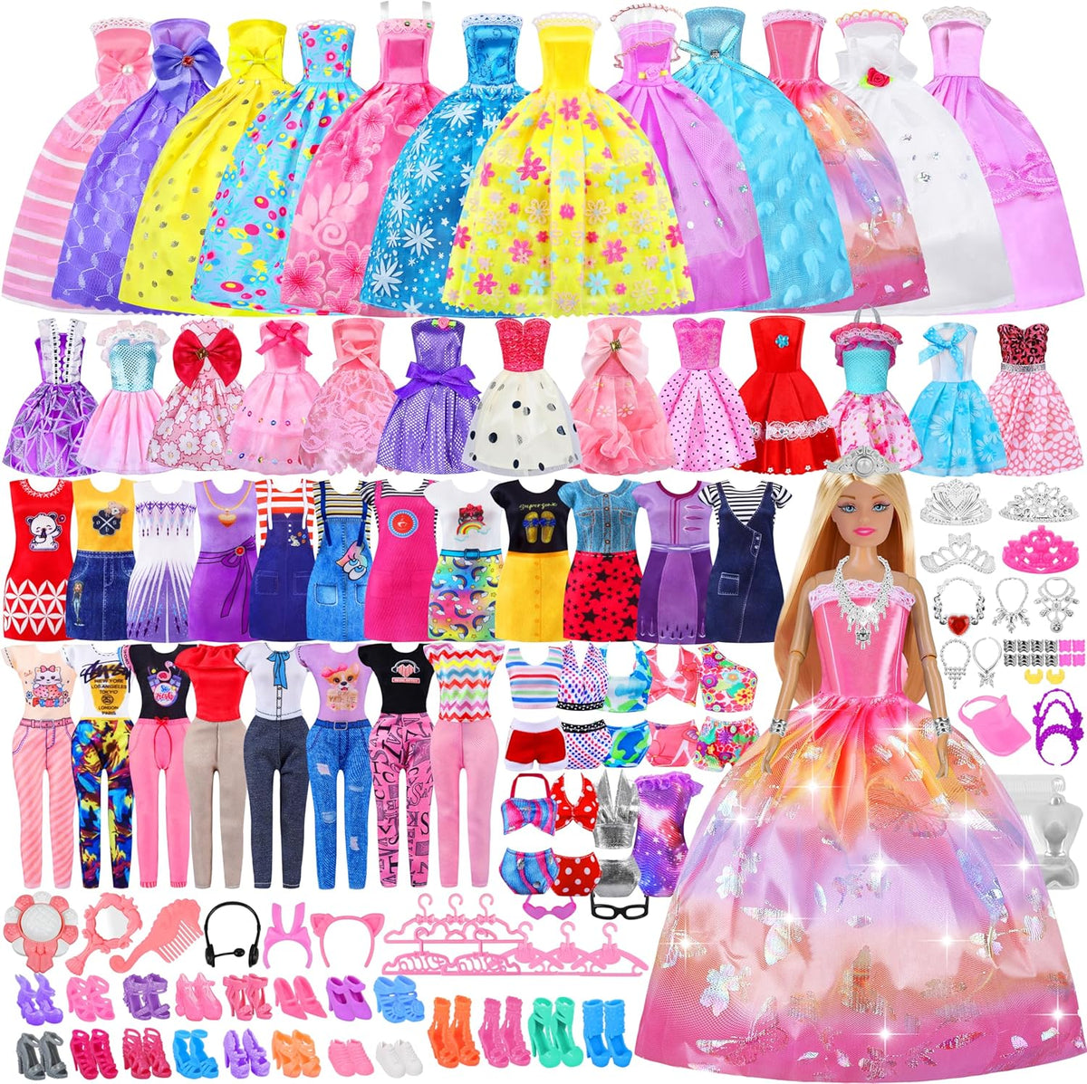 135 Pcs Doll Clothes and Accessories with Doll - MT027A