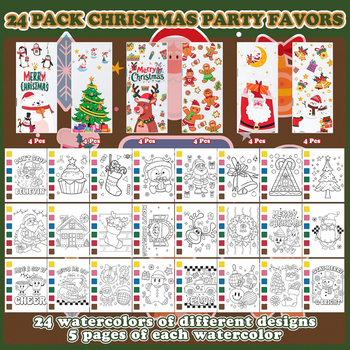 Cracoring 24 pack Halloween paint with water party favors with treat bags and brushes - view 15