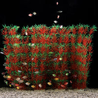 Aquarium Decor Plastic Plants Extra Large 21 Inches Artificial Plants – Essentials for Fish - Wine 4pcs