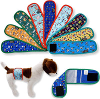 Pack of 3 Dog Belly Band Puppy Diapers Male Boy Belly Wrap Reusable - L: Waist 15" - 17" / Pack of 9 Colors