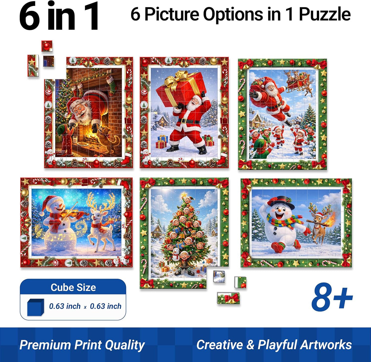 TOSY Picture Cube Enchanted Holiday 6-in-1 magnetic picture puzzle in frame - view 11