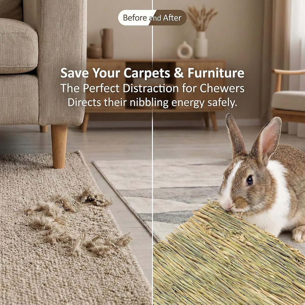 Sukh Bunny Mat, Grass Mats for Rabbits - 4 PCS - image 3