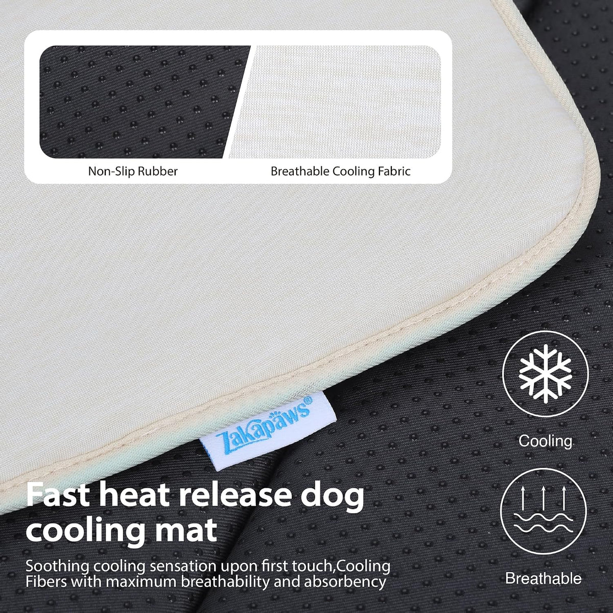 Dog Cooling Mat for Large Dogs, 35"x23" Memory Foam Pet Pad – Essentials for Dogs - Dark Beige / 24"L x18"W x 0.8"H - image 4
