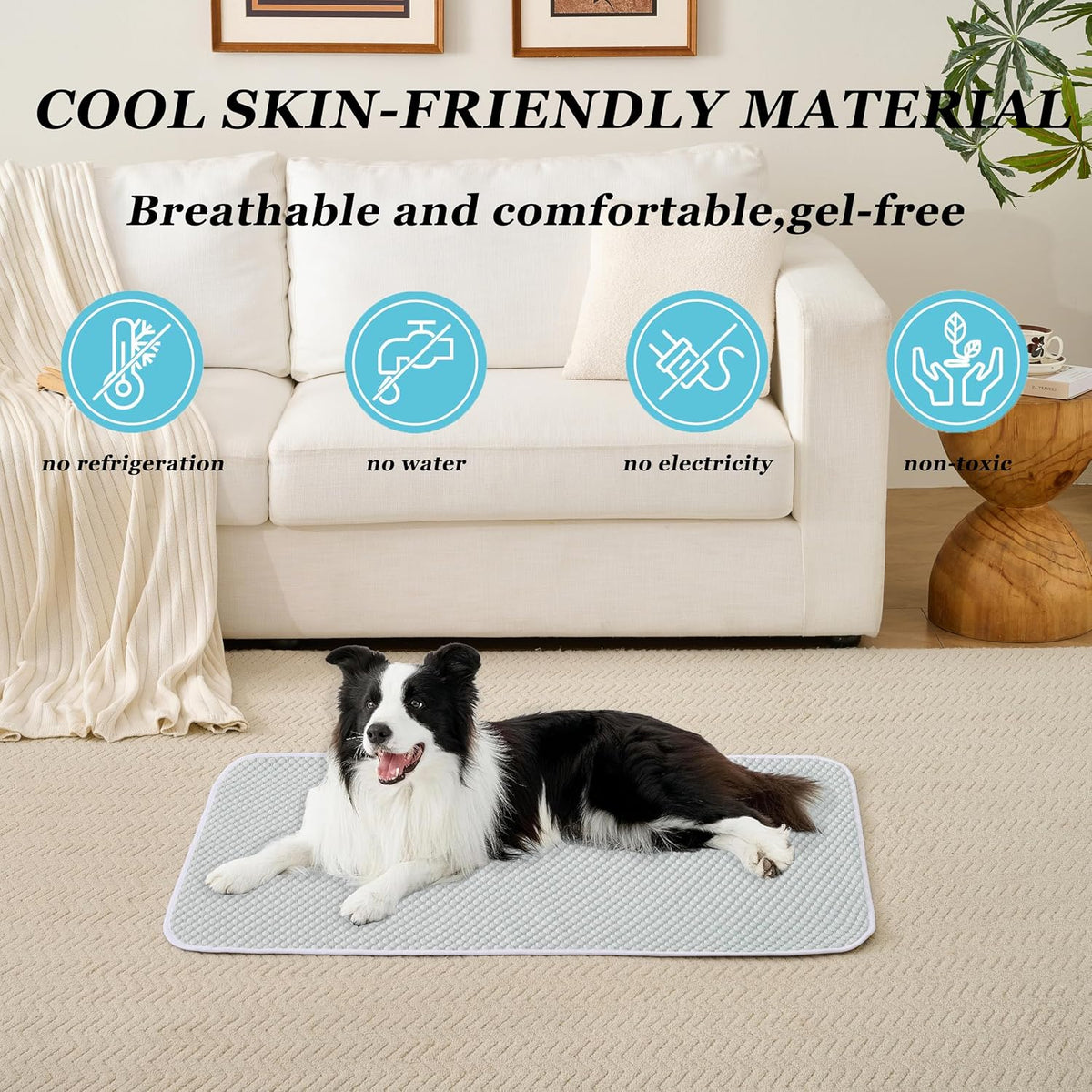 MICROCOSMOS Dog Sleeping Pad & Pet Cooling Mat - 36" x 36" / GreyWhite - image 2