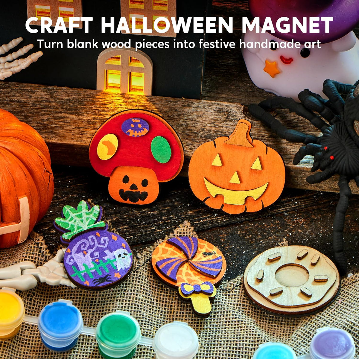 JOYIN 12 Wooden Magnet Painting Kit - Food - image 3