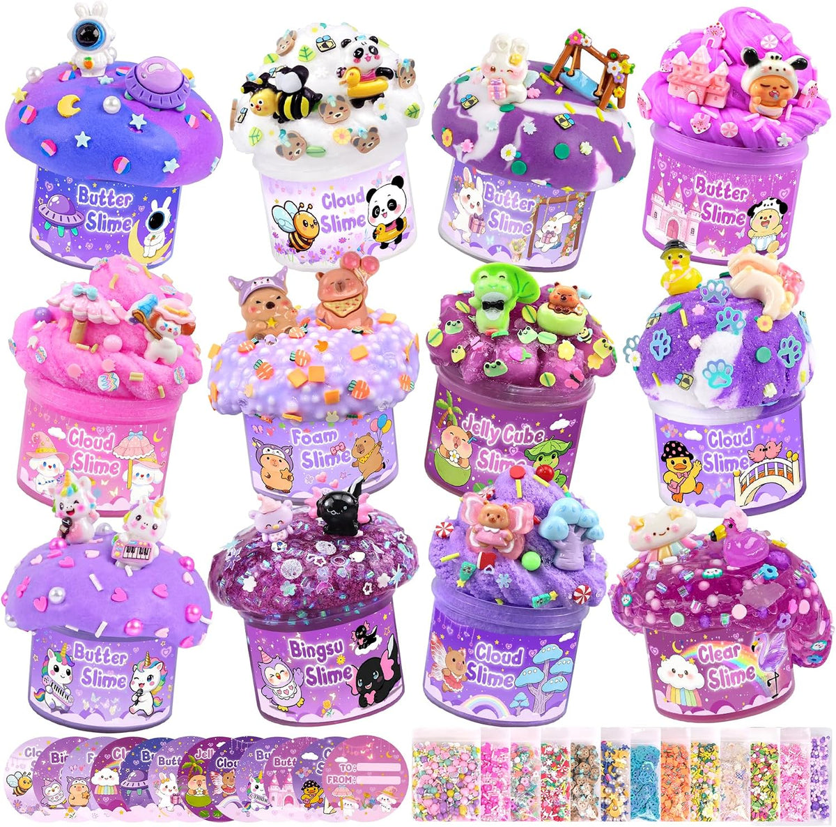 6-Pack Pink Slime Kit for Girls - Purple