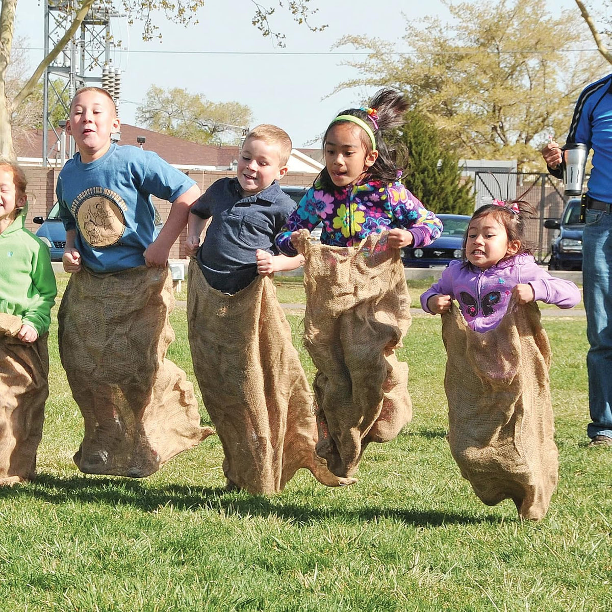 6 Pack Burlap Potato Sack Race Bags - Set of 6 - image 3