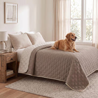 Waterproof Couch Cover, Washable Dog & Pet Furniture Protector - Cream+khaki / 82x102 Inches