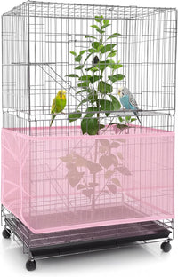 Bird Cage Net Cover Seed Catcher - Light Pink / 118 x 15 Inch/ 300 x 37 cm