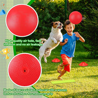 Hiboom kickball set with four 10 inch red balls, rubber bases and air pump - view 30