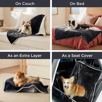 Bedsure Waterproof Dog Blankets for Small Dogs Soft Cat Blanket Warm - Queen(86x90") / Black - image 2