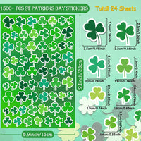 LINAYE 24 Sheets Happy Birthday Stickers, 730 Counts - Shamrock 24 Sheets - image 2
