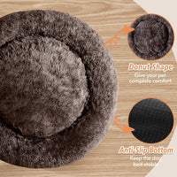 JOLLYVOGUE Small Dog Bed, Calming Dog Beds for Small Dogs & Indoor Cats - 20 Inches Donut Washable - Chocolate / 36.0"L x 36.0"W x 8.0"Th - image 3