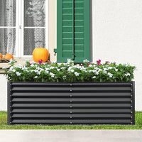 Domi Raised Garden Beds Outdoor, 6x3x2ft Thickening Tall Metal Rectangular Deep Root Box Planter for Vegetables, Flowers, Herbs, and Succulents 2" Deep w/ 256 Gallon Capacity - Dark Gray