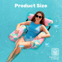 SLOOSH Inflatable Pool Floats Adult - Blue,Orange-Tropical Flowers - image 4