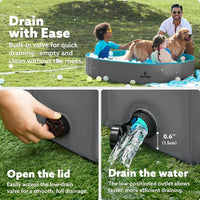 SLOOSH Foldable Dog Kiddie Pool - Gray / 63" x 12" - image 2