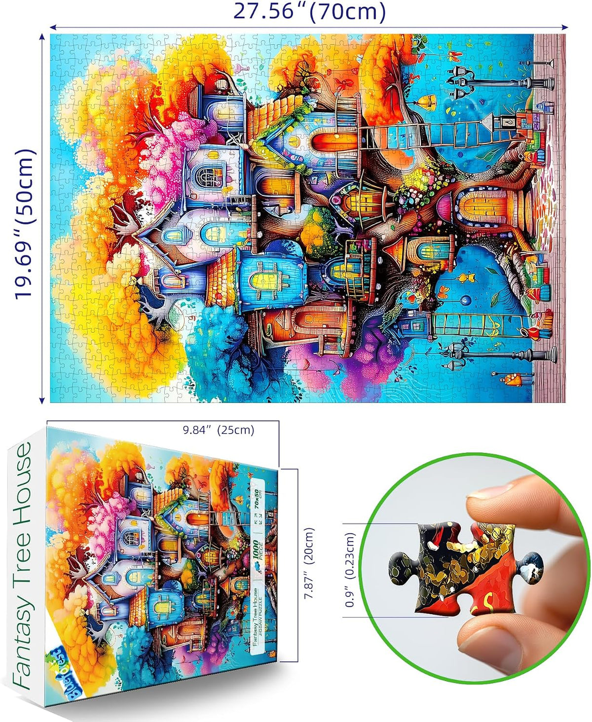 Blueforest Puzzles for Adults 500 Pieces - Fantastical Treehouse Escape / 27.5" x 19.7" - image 2