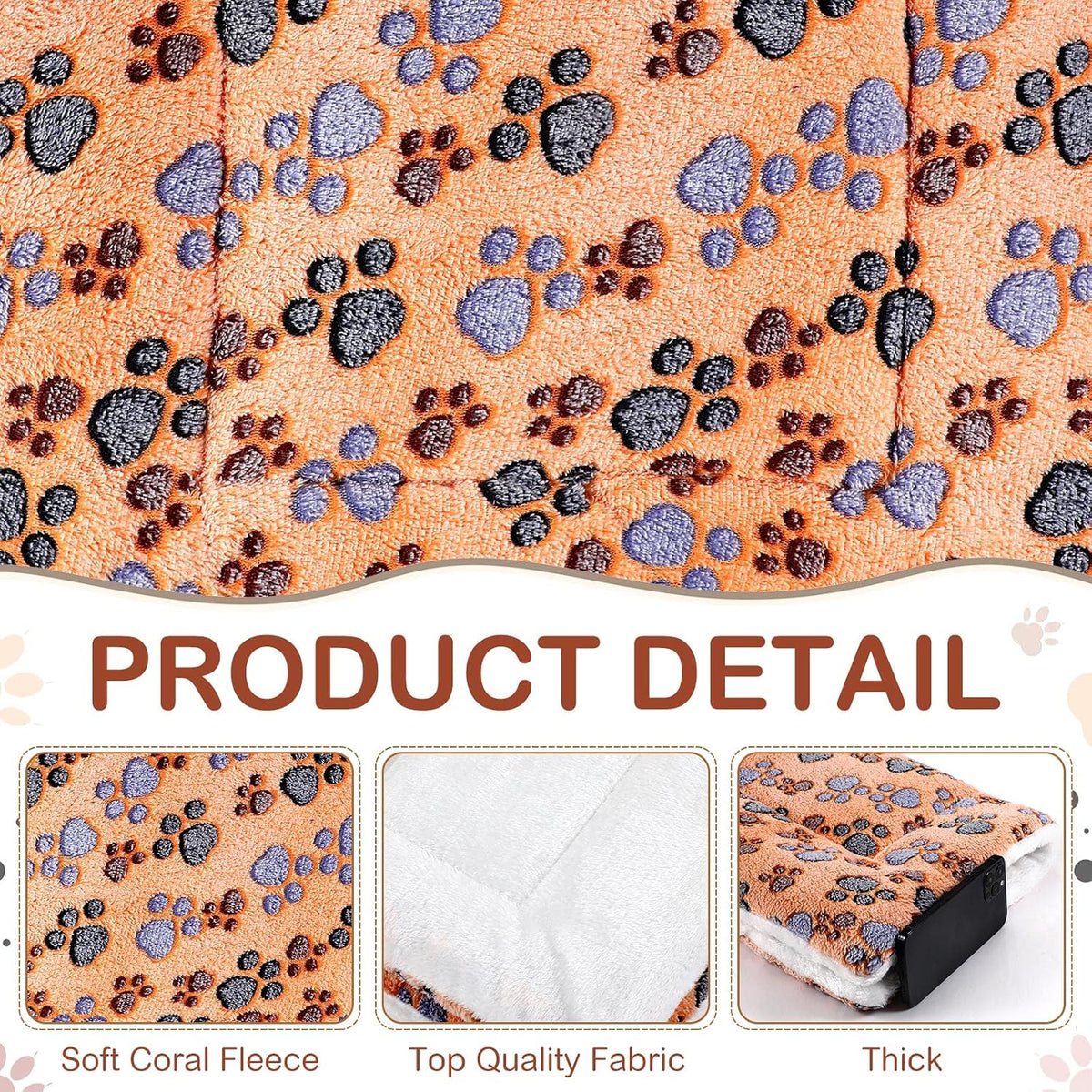 4 Pack Soft Pet Bed Mat Small Dog Crate Fleece – Essentials for Dogs - 21 x 14 Inches / Vivid Color - image 2