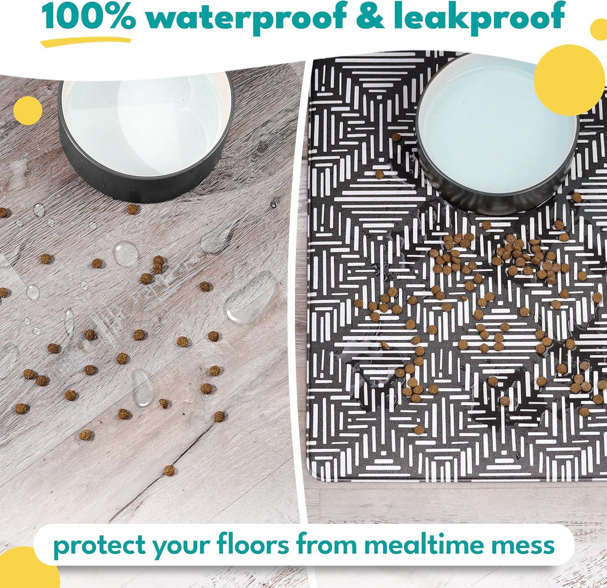 Dog Mat for Food and Water, Cat Feeding Mat - 16.5"L x 26"W / Boho Bliss - image 2