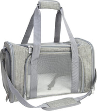 Soft Sided Carrier for Small Medium Cats Dogs - 17.0"L x 11.0"W x 11.0"H / Grey