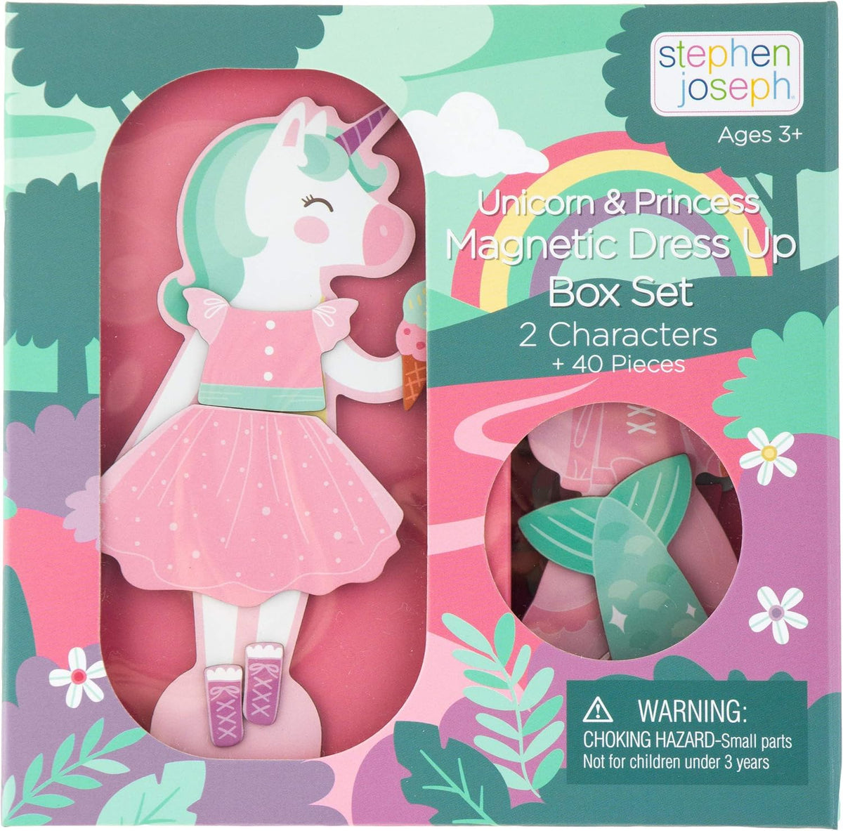 Stephen Joseph Magnetic Dress UP Doll Bunny and Mouse – Fun for Kids & Family - Unicorn and Princess
