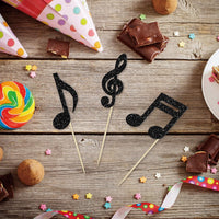 Gyufise 24Pcs Dance King Cupcake Toppers Glitter Jazz Dancers Happy - Light Black - image 3