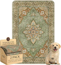Washable Pee Pads for Dogs - 24"x36" (Pack of 2) / Green Floral
