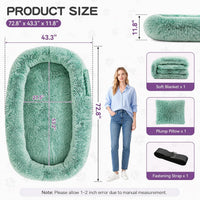 Grey Human Dog Bed, 71''x45''x12'' Size Fits Adult and Pet - Gradient Green - image 2
