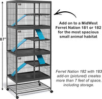 Critter Nation by MidWest Double Unit Small Animal Cage – Essentials for Small Pets - Black: 1 Inch Wire Spacing: Ferret Nation / Add-On Unit - image 3