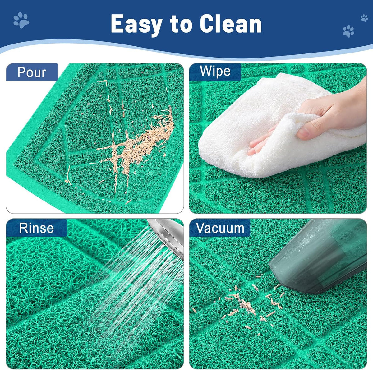 Smiry Cat Litter Box Mat 30x17 - 30x17 / Green - image 3