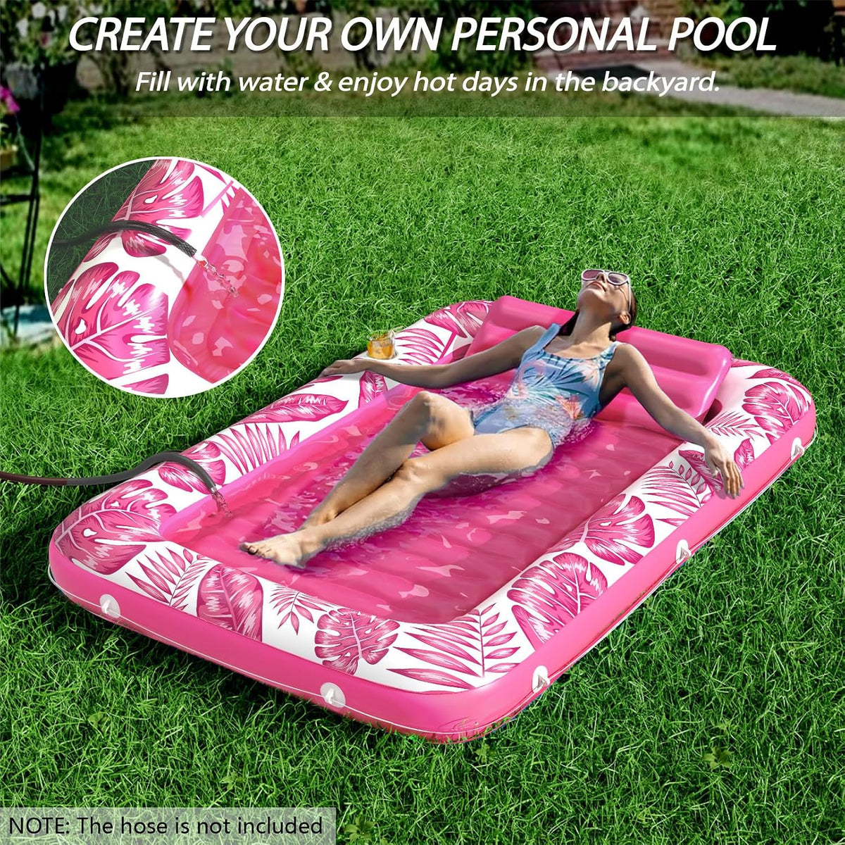 Inflatable Tanning Pool Lounger Float - Rose Pink / Large - image 2