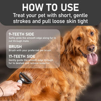 Maxpower Planet Dog Grooming Rake, Deshedding Undercoat Brush - White / Large - image 4