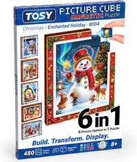 TOSY Picture Cube Enchanted Holiday 6-in-1 magnetic picture puzzle in frame