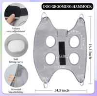 PatiencET Dog Grooming Hammock Kit – Essentials for Dogs - Gray / XS (12 LB Max) - image 2