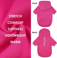 Dog Basic Hoodie Soft Dog Clothes Cold Weather Sweaters for Medium - Rose Pink / M (Back: 16.54",Chest: 22.05", 10-20lbs) - image 3