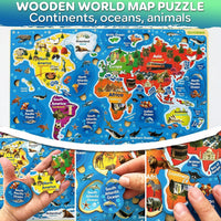 US Map Puzzles for Kids Ages 4-6 - Wood Maps x2 - image 3