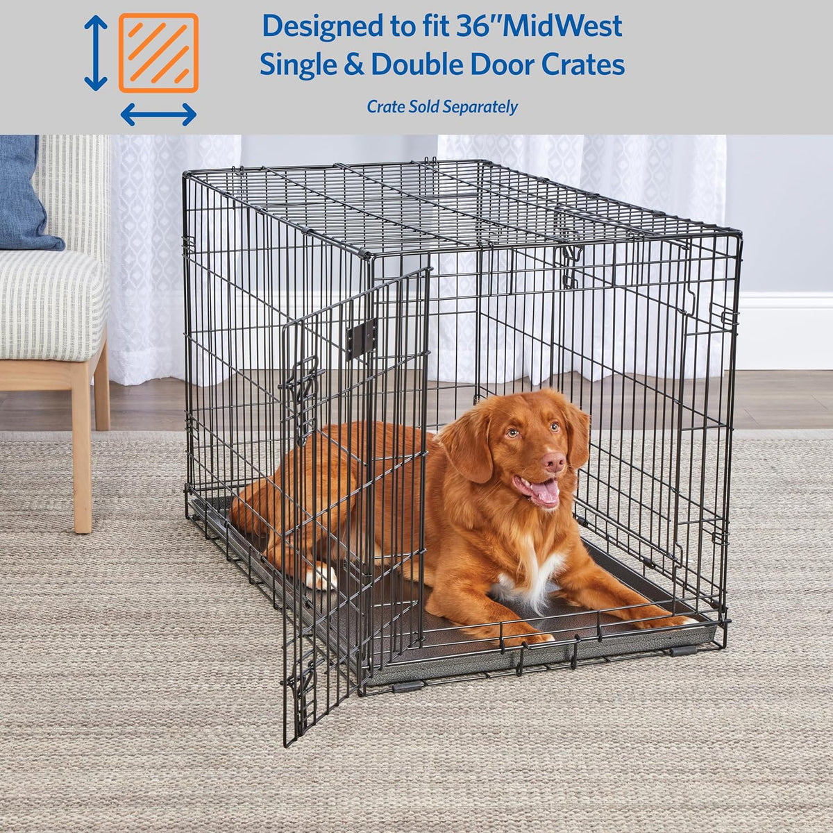 MidWest Homes for Pets Metal Dog Crate Replacement Pan - Sliver / 36 Inch - image 3